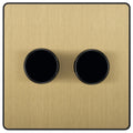 BG Evolve Satin Brass 2G Dimmer Switch PCDSB82B Available from RS Electrical Supplies