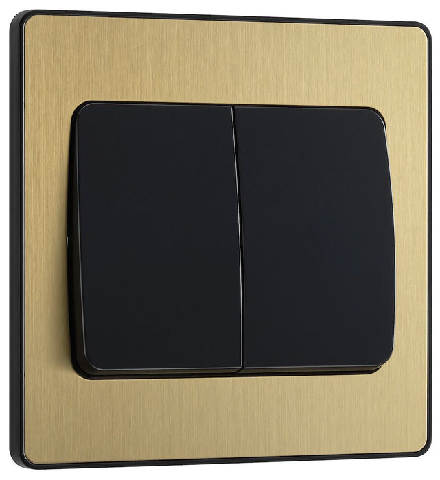 BG Evolve Satin Brass 2G 2W Wide Rocker Light Switch PCDSB42WB | RS ...