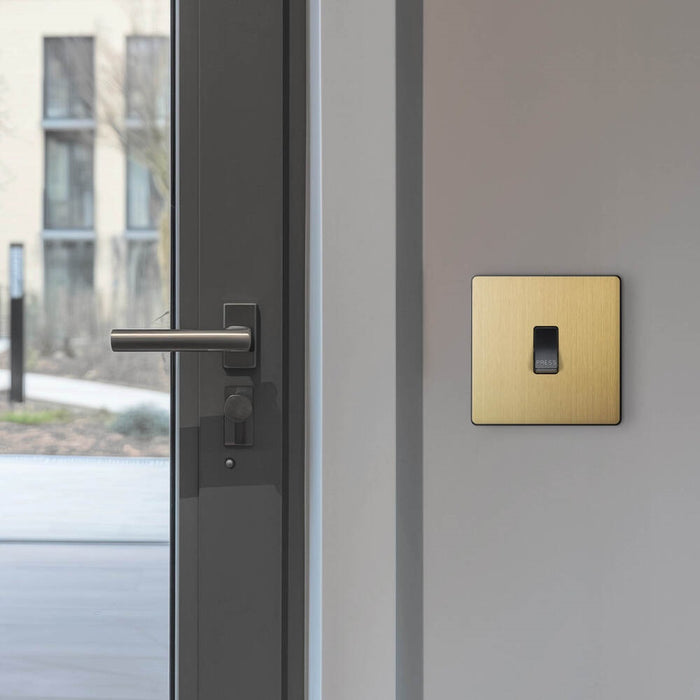 BG Evolve Satin Brass 10A Retractive Press Switch PCDSB14B