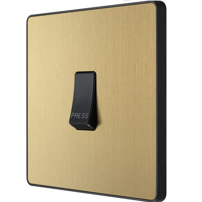 BG Evolve Satin Brass 10A Retractive Press Switch PCDSB14B