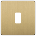 BG Evolve Satin Brass 1G Grid Plate RPCDSB1B Available from RS Electrical Supplies