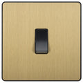 BG Evolve Satin Brass 20A Double Pole Switch PCDSB30B Available from RS Electrical Supplies