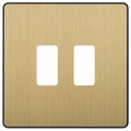 BG Evolve Satin Brass 2G Grid Plate RPCDSB2B Available from RS Electrical Supplies