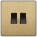 BG Evolve Satin Brass 2G Intermediate Light Switch PCDSB2GINTB Available from RS Electrical Supplies
