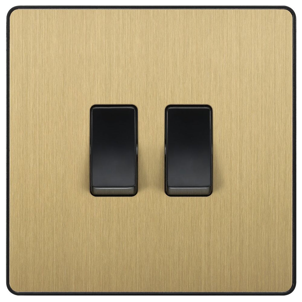 BG Evolve Satin Brass 2W & Intermediate Light Switch PCDSB2WINTB | RS ...