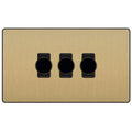 BG Evolve Satin Brass 3G Dimmer Switch PCDSB83B Available from RS Electrical Supplies