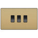 BG Evolve Satin Brass 3G Intermediate Combination Switch Available from RS Electrical Supplies