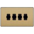 BG Evolve Satin Brass 4G Dimmer Switch PCDSB84B Available from RS Electrical Supplies