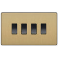 BG Evolve Satin Brass 4G 2W Light Switch PCDSB44B Available from RS Electrical Supplies