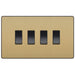 BG Evolve Satin Brass 4G 2W Light Switch PCDSB44B Available from RS Electrical Supplies