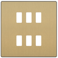 BG Evolve Satin Brass 6G Grid Plate RPCDSB6B Available from RS Electrical Supplies