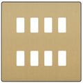 BG Evolve Satin Brass 8G Grid Plate RPCDSB8B Available from RS Electrical Supplies