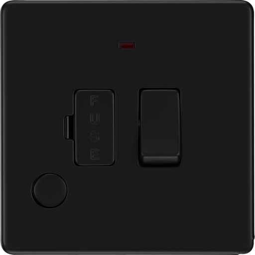 bg flatplate screwless matt black 13a switched spur neon flex ffb53 Available from RS Electrical