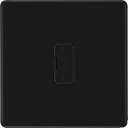 bg flatplate screwless matt black 13a unswitched spur ffb54 Available from RS Electrical