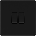 bg flatplate screwless matt black 2g intermediate light switch ffb2gint Available from RS Electrical