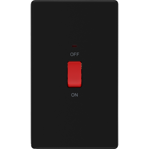 bg flatplate screwless matt black 45a cooker switch ffb72 Available from RS Electrical