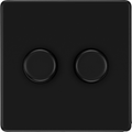 bg flatplate screwless matt black 2g dimmer switch ffb82 Available from RS Electrical