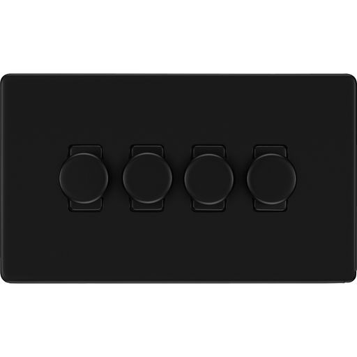 bg flatplate screwless matt black 4g dimmer switch ffb84 Available from RS Electrical