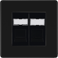 bg flatplate screwless matt black double rj45 cat6 data outlet ffbrj4526 Available from RS Electrical