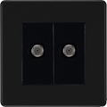 bg flatplate screwless matt black double satellite socket ffb642 Available from RS Electrical