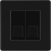 bg flatplate screwless matt black double master telephone socket ffbbtm2 Available from RS Electrical
