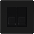 bg flatplate screwless matt black double secondary telephone socket ffbbts2 Available from RS Electrical