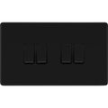 bg flatplate screwless matt black 4g 2w light switch ffb44 Available from RS Electrical