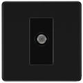 bg flatplate screwless matt black satellite socket ffb64 Available from RS Electrical