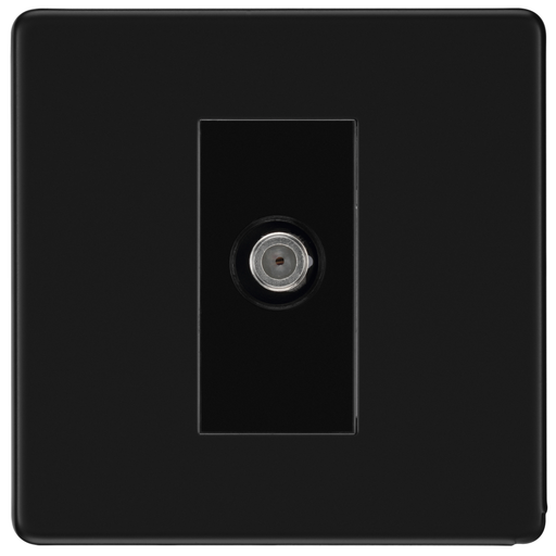 bg flatplate screwless matt black satellite socket ffb64 Available from RS Electrical