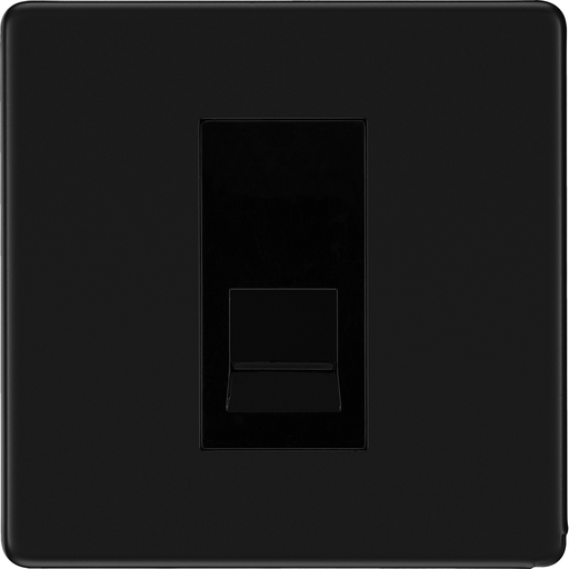 bg flatplate screwless matt black secondary telephone socket ffbbts1 Available from RS Electrical