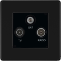 bg flatplate screwless matt black tv fm sat socket ffb67 Available from RS Electrical