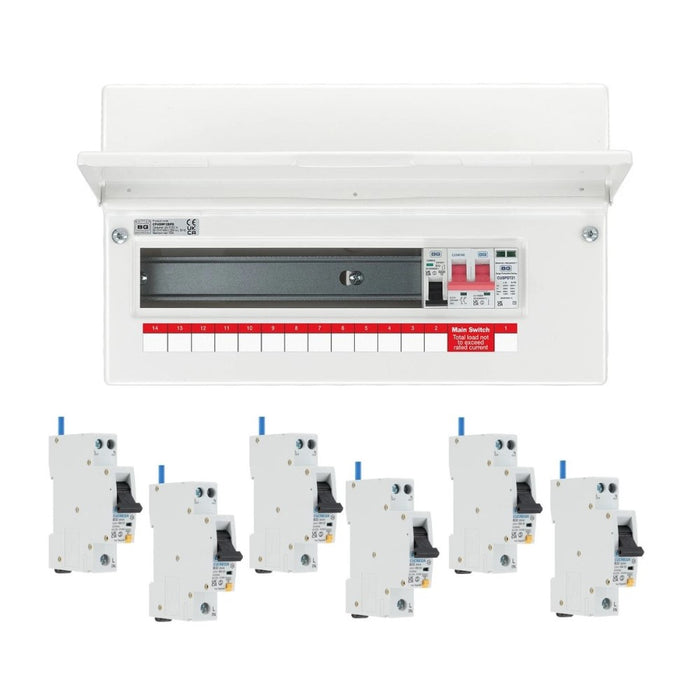 BG Fortress 12 Way 100A Main Switch Consumer Unit SPD with RCBOs