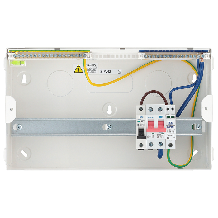 BG Fortress 12 Way 100A Main Switch Consumer Unit with SPD CFUSW12SPD Available from RS Electrical Supplies