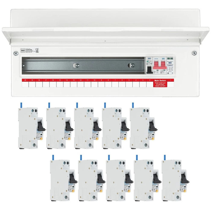 BG Fortress 18 Way 100A Main Switch Consumer Unit SPD with RCBOs