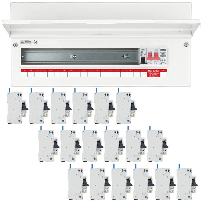 BG Fortress 18 Way 100A Main Switch Consumer Unit SPD with RCBOs