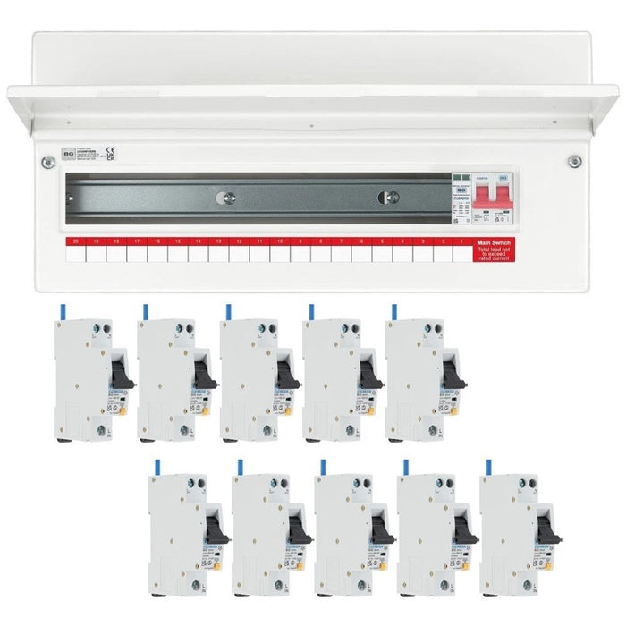 BG Circuit Protection 19 Way 100A Main Switch Consumer Unit SPD with RCBOs