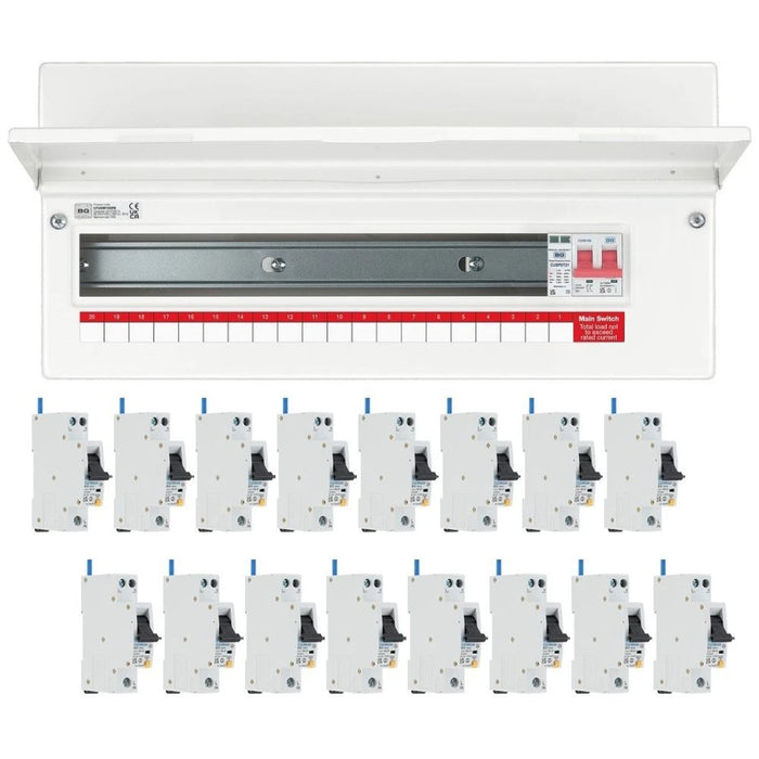BG Fortress 19 Way 100A Main Switch Consumer Unit SPD with RCBOs