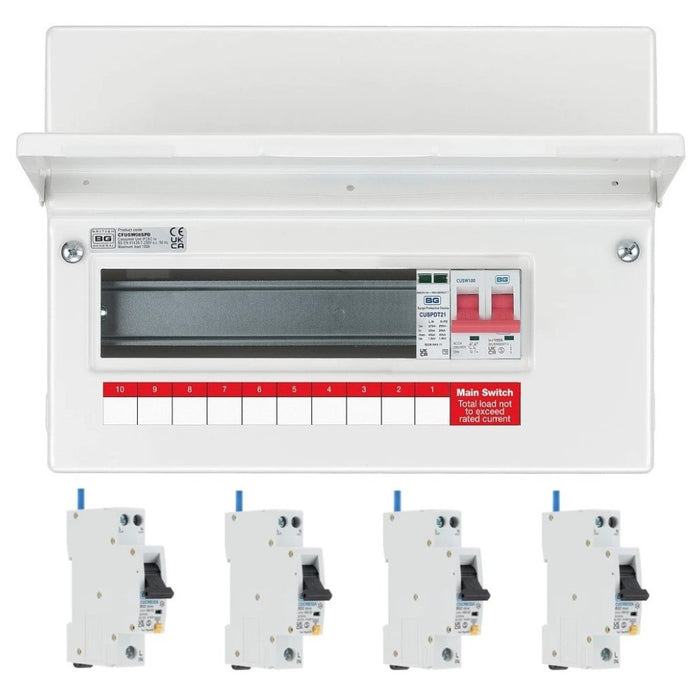 BG Circuit Protection 9 Way 100A Main Switch Consumer Unit SPD and RCBOs