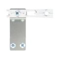 Metal bracket with screws on a white background
