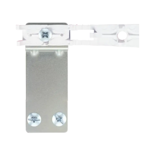 Metal bracket with screws on a white background