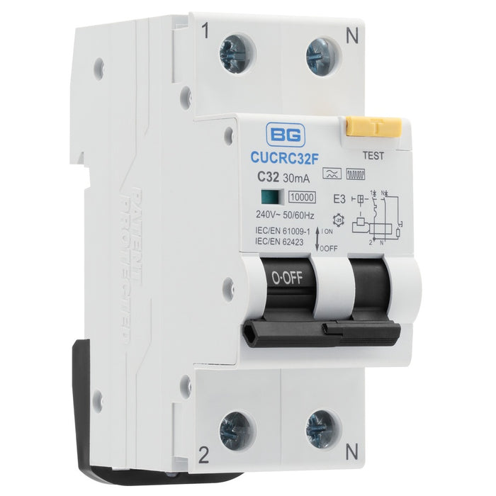 BG Fortress Type F Double Pole C Curve RCBO 32A CUCRC32F | RS ...