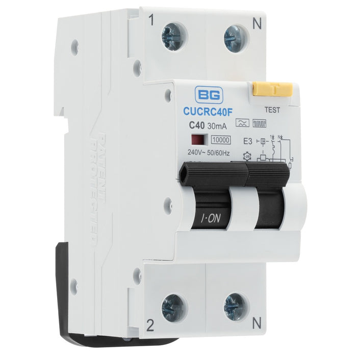 BG Fortress Type F Double Pole C Curve RCBO 40A CUCRC40F | RS ...