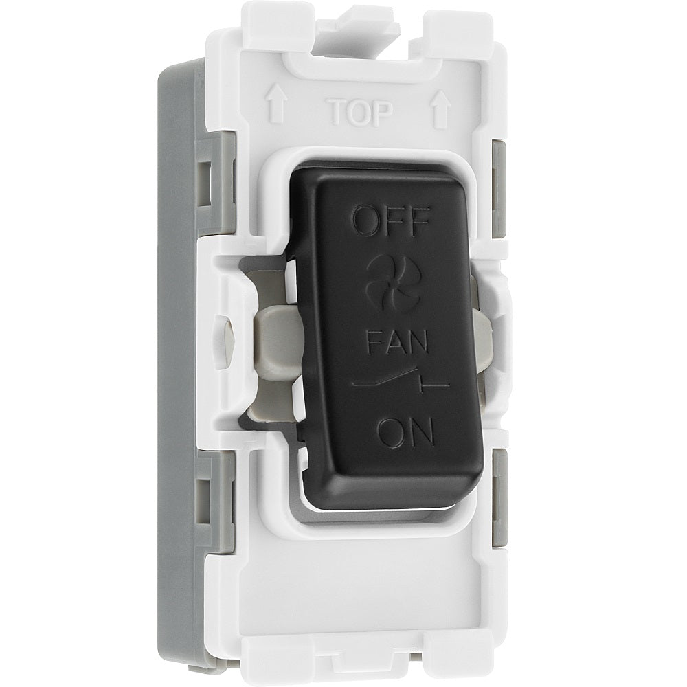 BG Matt Black 10A 3 Pole Fan Isolator Grid Switch RFB15 RS Electrical