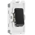 BG Matt Black 20A Double Pole Grid Switch RFB30