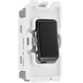 BG Matt Black 20A 2 Way Single Pole Centre Off Grid Switch RFB12C