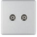 BG Nexus 2 gang Co axial Socket Stainless Steel FBS61 available from RS Electrical Supplies