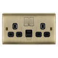 BG Nexus Metal Antique Brass 13A Double USB Socket with 12W A+C NAB22UAC12 BAvailable from RS Electrical Supplies