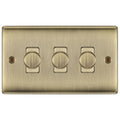 BG Nexus Metal Antique Brass 3G Dimmer Switch NAB83 Available from RS Electrical Supplies