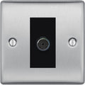 BG Nexus Metal Brushed Steel Co-axial Socket NBS60B Available from RS Electrical Supplies