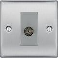 BG Nexus Metal Brushed Steel Co-axial Socket NBS60G Available from RS Electrical Supplies